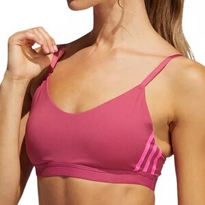 Adidas All Me 3 Stripe Sports Bra, size M, pink, no care tag